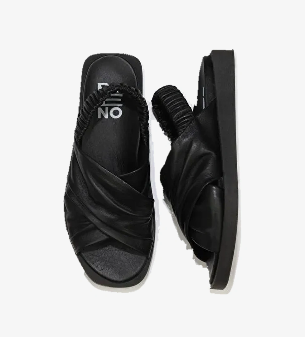 Bueno Shoes Siyah Deri Kadın Sandalet 01wu3309 - Görsel 1