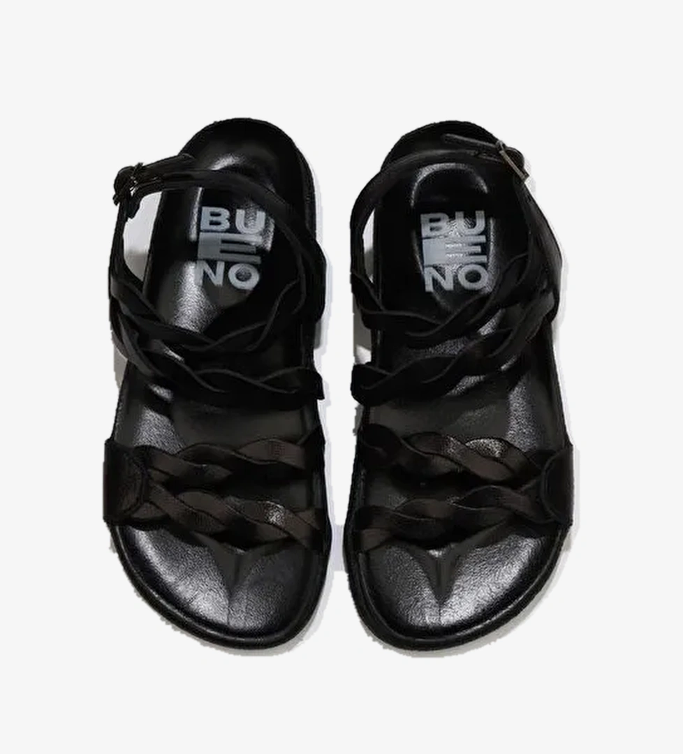 Bueno Shoes Siyah Parlak Deri Kadın Sandalet 01wu4703 - Görsel 1