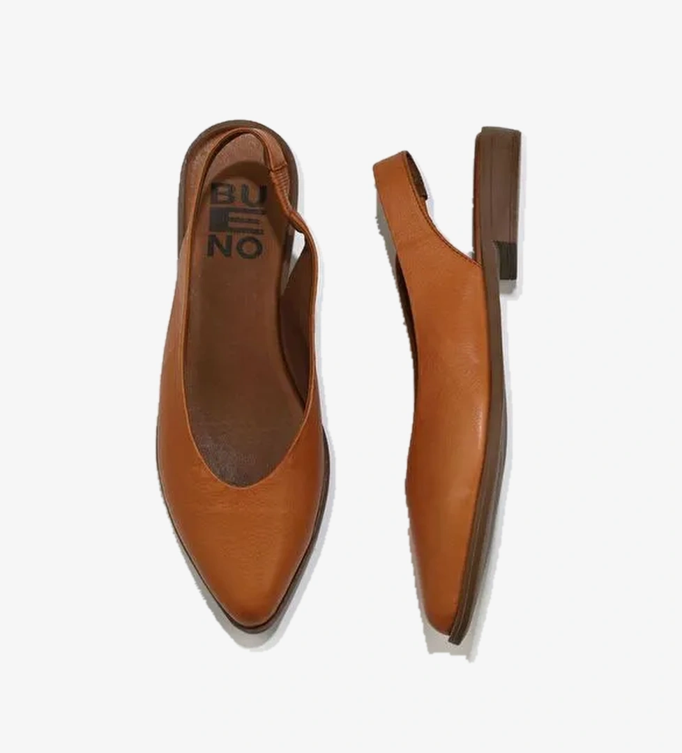 Bueno Shoes Taba Deri Kadın Düz Sandalet 01wn0102 - Görsel 1