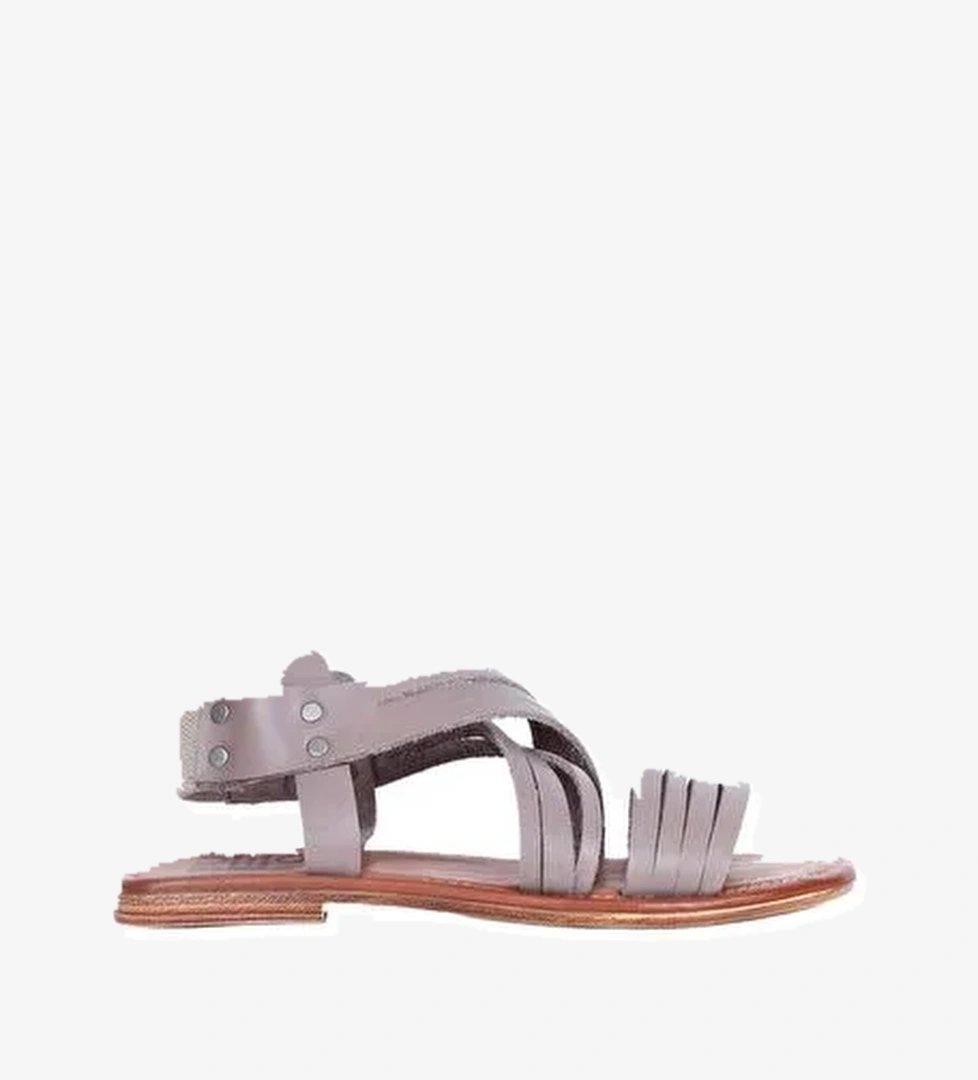 Bueno Shoes Gri Deri Kadın Düz Sandalet 01ws6911 - Görsel 1