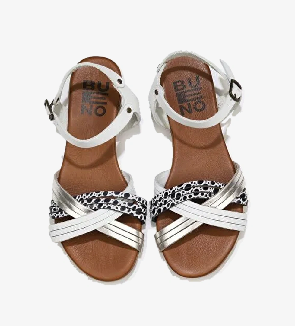Bueno Shoes Beyaz Multi Deri Kadın Sandalet 01wu7442 - Görsel 1