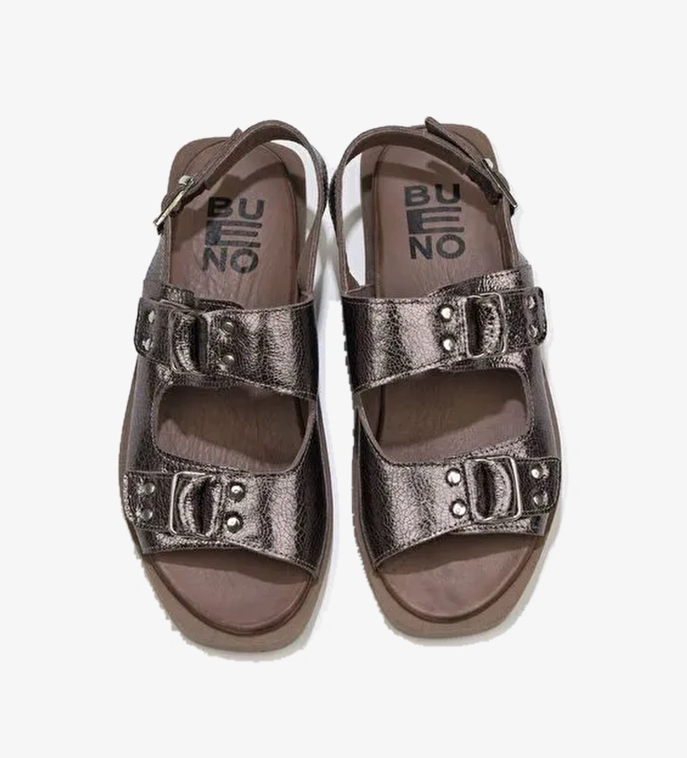 Bueno Shoes Kurşun Parlak Deri Kadın Sandalet 01wu3306 - Görsel 1