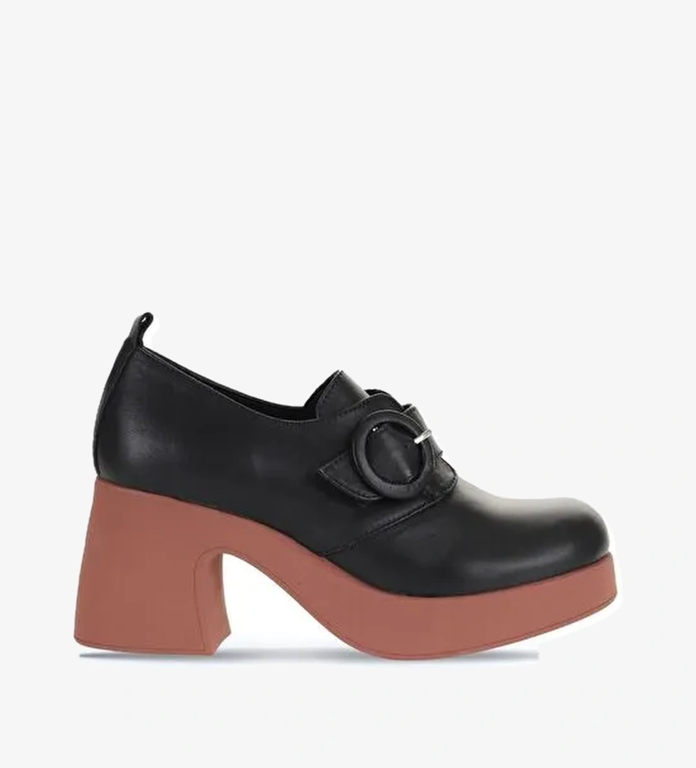 Bueno Shoes Siyah Pembe Deri Kadın Topuklu Ayakkabı 01wz7005 - Görsel 1