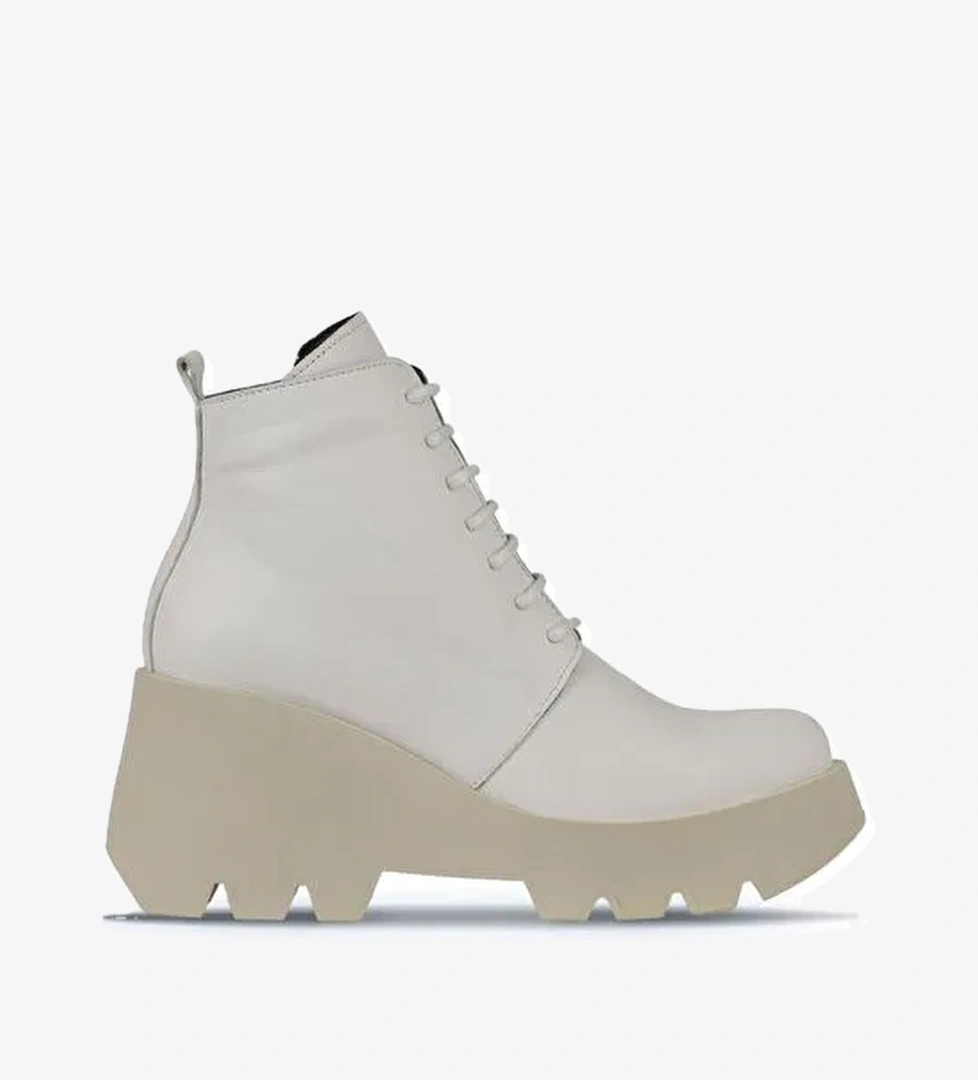 Bueno Shoes Bej Deri Kadın Dolgu Topuklu Bot 01wz8402 - Görsel 1