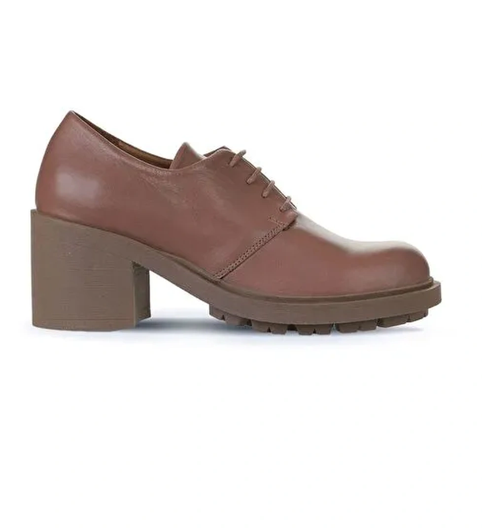 Bueno Shoes Vizon Koyu Deri Kadın Topuklu Ayakkabı 01wz7903 - Görsel 1