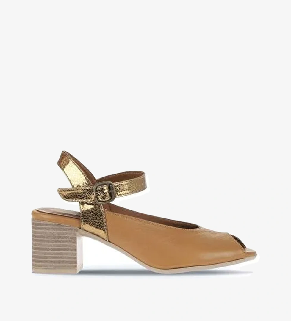 Bueno Shoes Taba Multi Deri Kadın Topuklu Sandalet 01wa2811 - Görsel 1