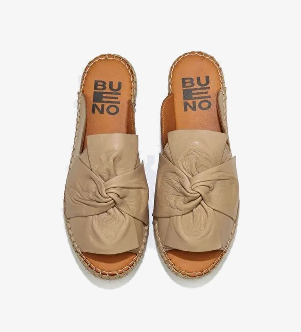 Bueno Shoes Vizon Deri Kadın Espadril Terlik 01wn1632 - Görsel 1