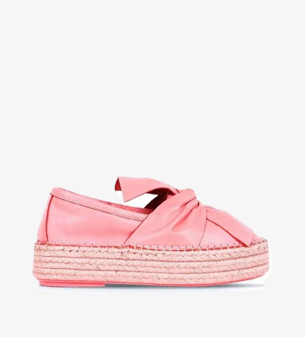 Bueno Shoes Mercan Deri Kadın Dolgu Topuklu Espadril Ayakkabı 01wq3502 - Görsel 1