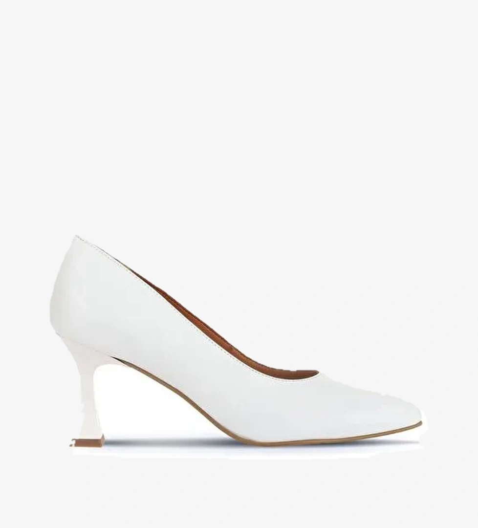 Bueno Shoes Beyaz Deri Kadın Topuklu Ayakkabı 01wa1401 - Görsel 1