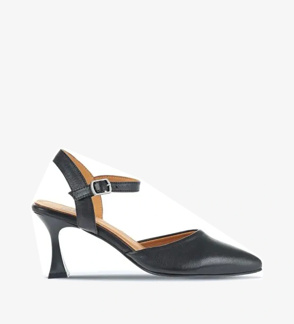 Bueno Shoes Siyah Deri Kadın Topuklu Ayakkabı 01wa1403 - Görsel 1