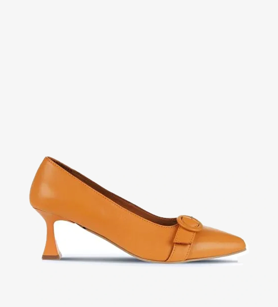 Bueno Shoes Turuncu Deri Kadın Topuklu Ayakkabı 01wa1305 - Görsel 1