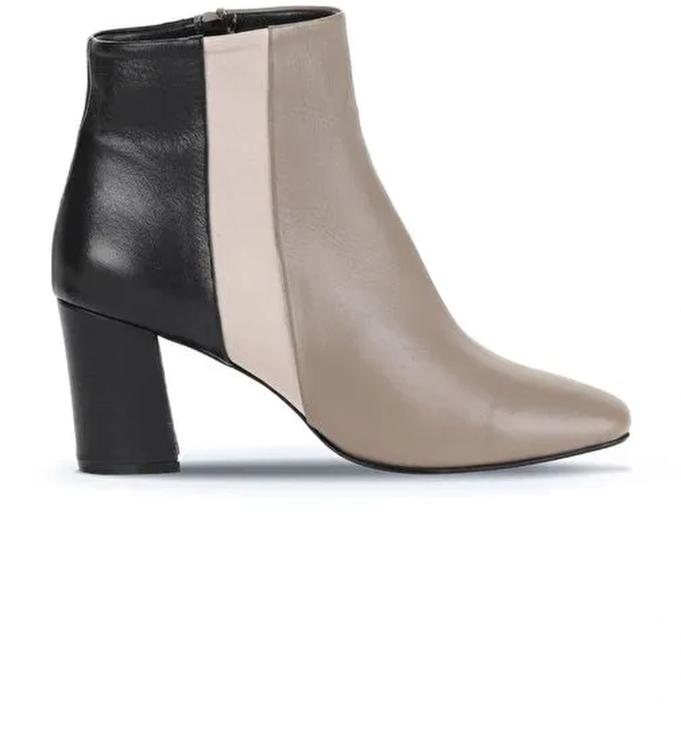 Bueno Shoes Gri Multi Deri Kadın Topuklu Bot 01wd1001 - Görsel 1