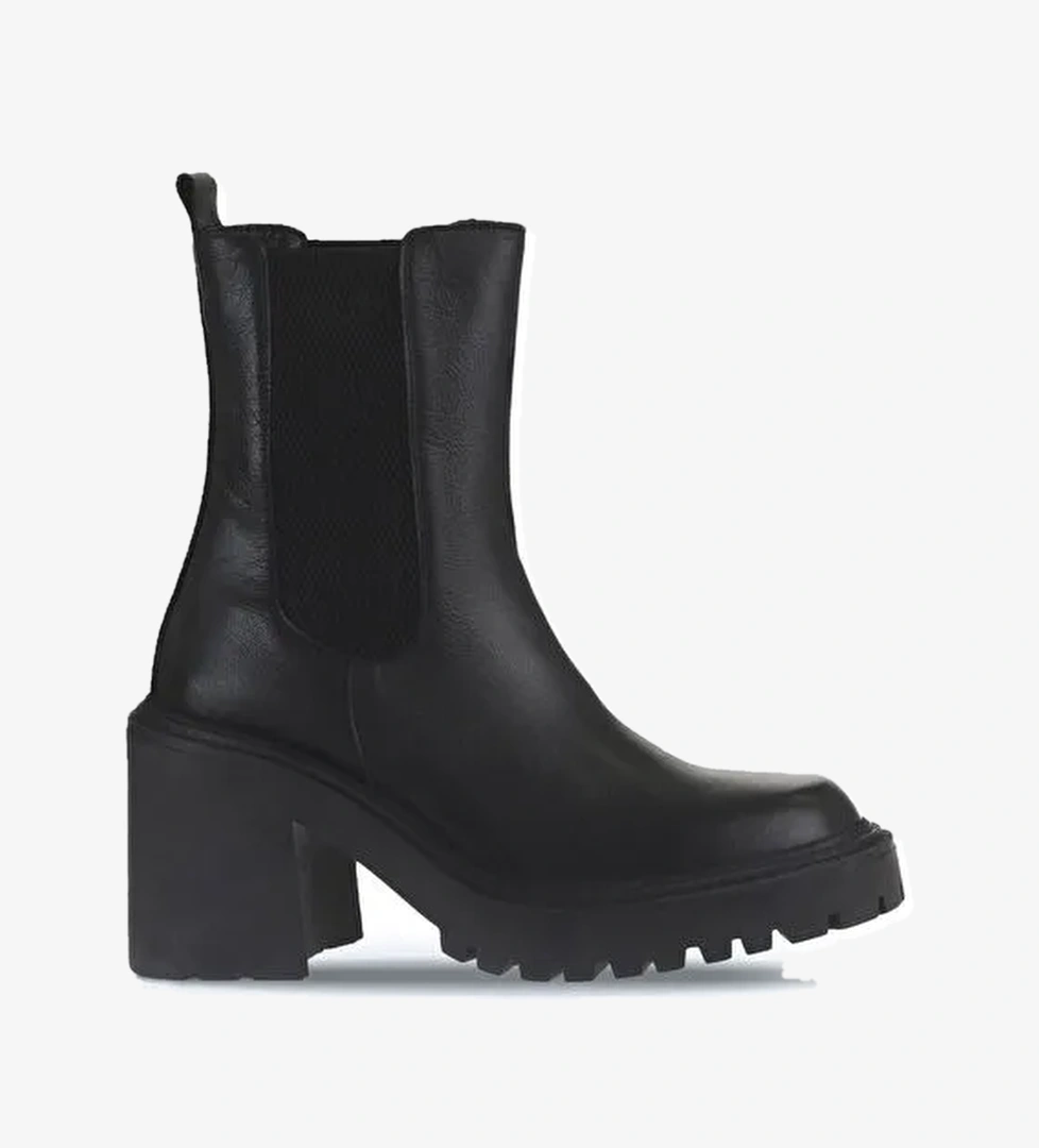 Bueno Shoes Siyah Deri Kadın Topuklu Bot 01wv5400 - Görsel 1