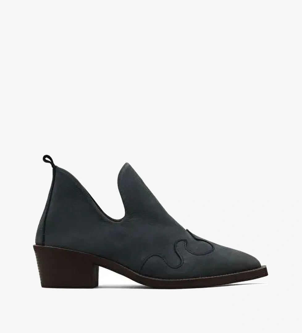 Bueno Shoes Lacivert Nubuk Kadın Topuklu Bot 01wd4001 - Görsel 1