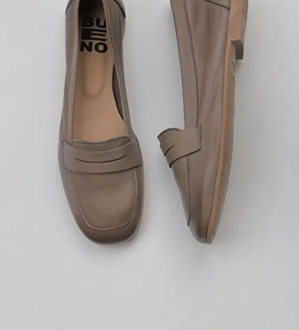 Bueno Shoes Gri Deri Kadın Loafer 01wy0801 - Görsel 1