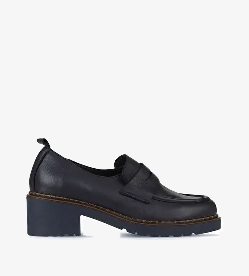 Bueno Shoes Lacivert Deri Kadın Topuklu Ayakkabı 01wz4404 - Görsel 1