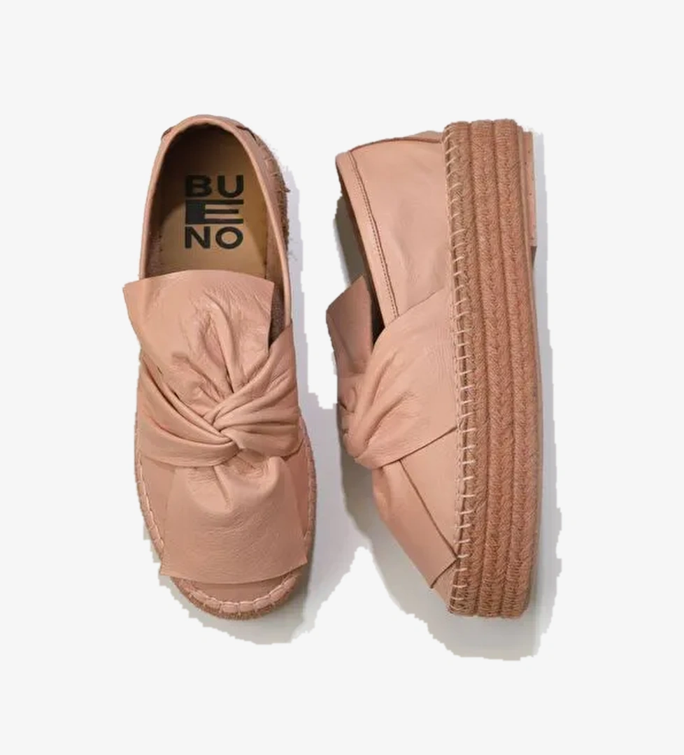 Bueno Shoes Pudra Deri Kadın Dolgu Topuklu Espadril Ayakkabı 01wq3502 - Görsel 1