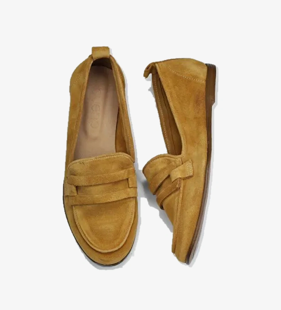 Bueno Shoes Sarı Süet Kadın Loafer 01wy6000 - Görsel 1