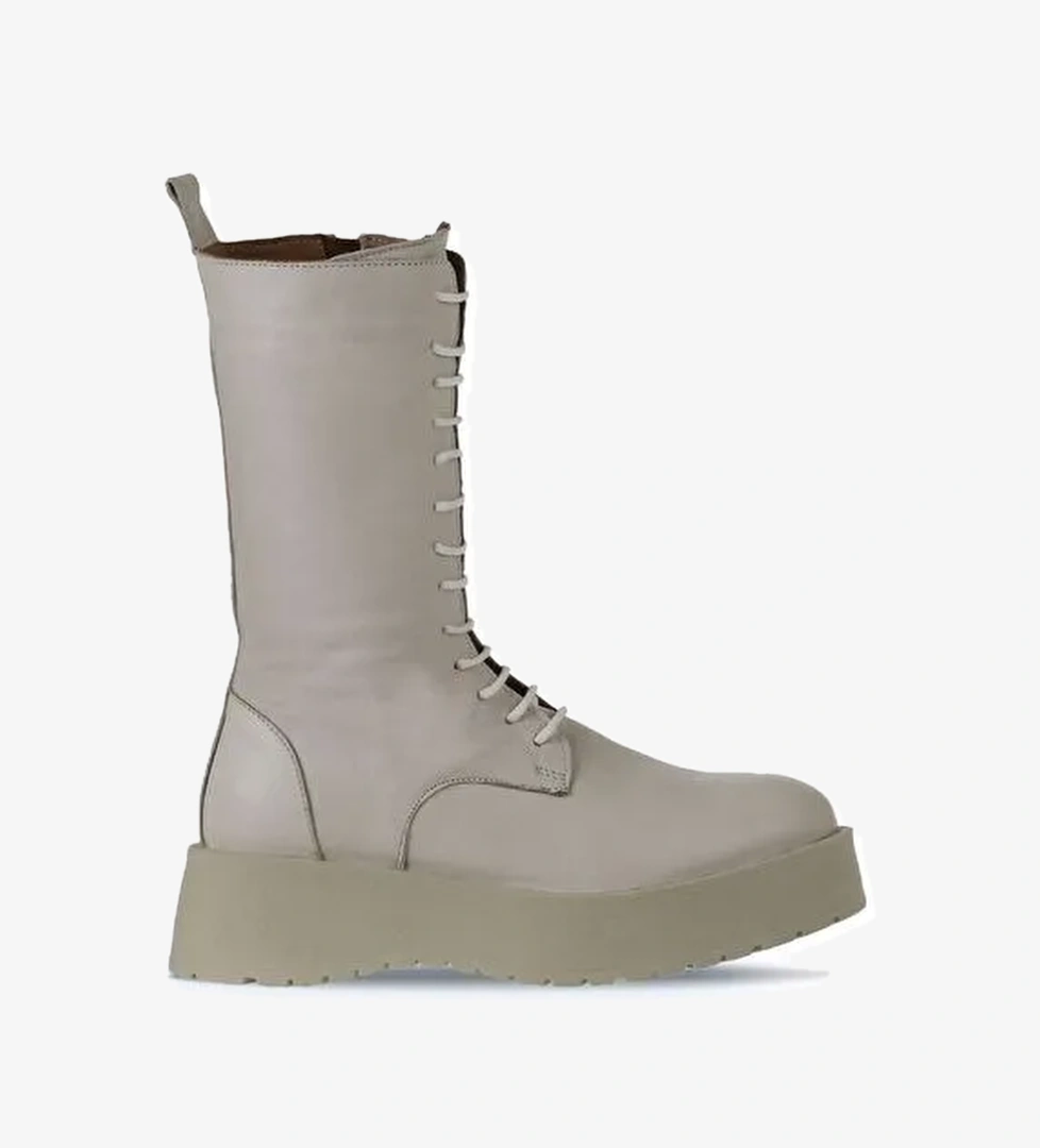 Bueno Shoes Bej Deri Kadın Dolgu Topuklu Bot 01wv1303 - Görsel 1