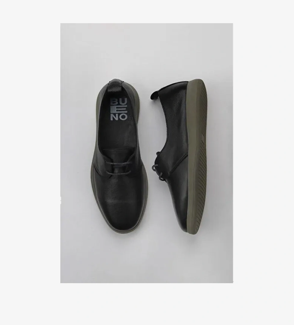 Bueno Shoes Siyah Haki Deri Kadın Klasik Ayakkabı 01wy1509 - Görsel 1
