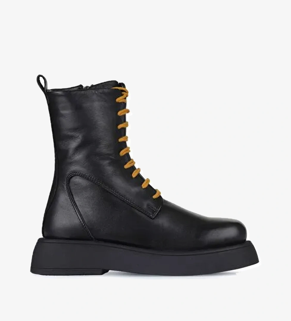 Bueno Shoes Siyah Sarı Deri Kadın Postal 01wz6401 - Görsel 1