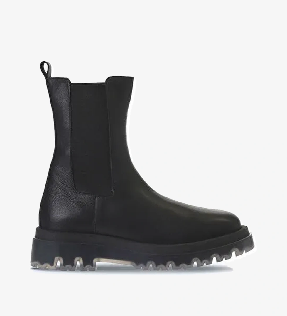 Bueno Shoes Siyah Deri Kadın Dolgu Topuklu Bot 01wv1510 - Görsel 1