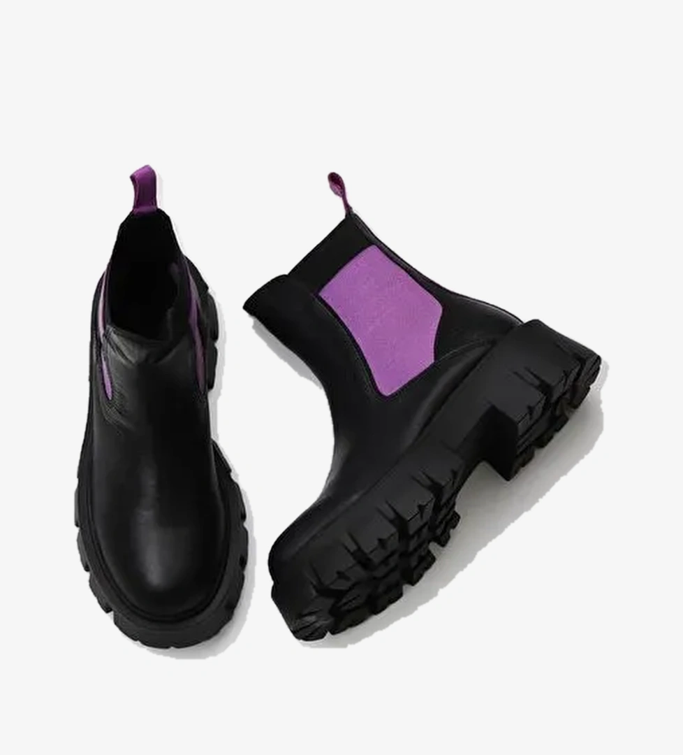 Bueno Shoes Siyah Multi Deri Kadın Düz Bot 01wv4613 - Görsel 1