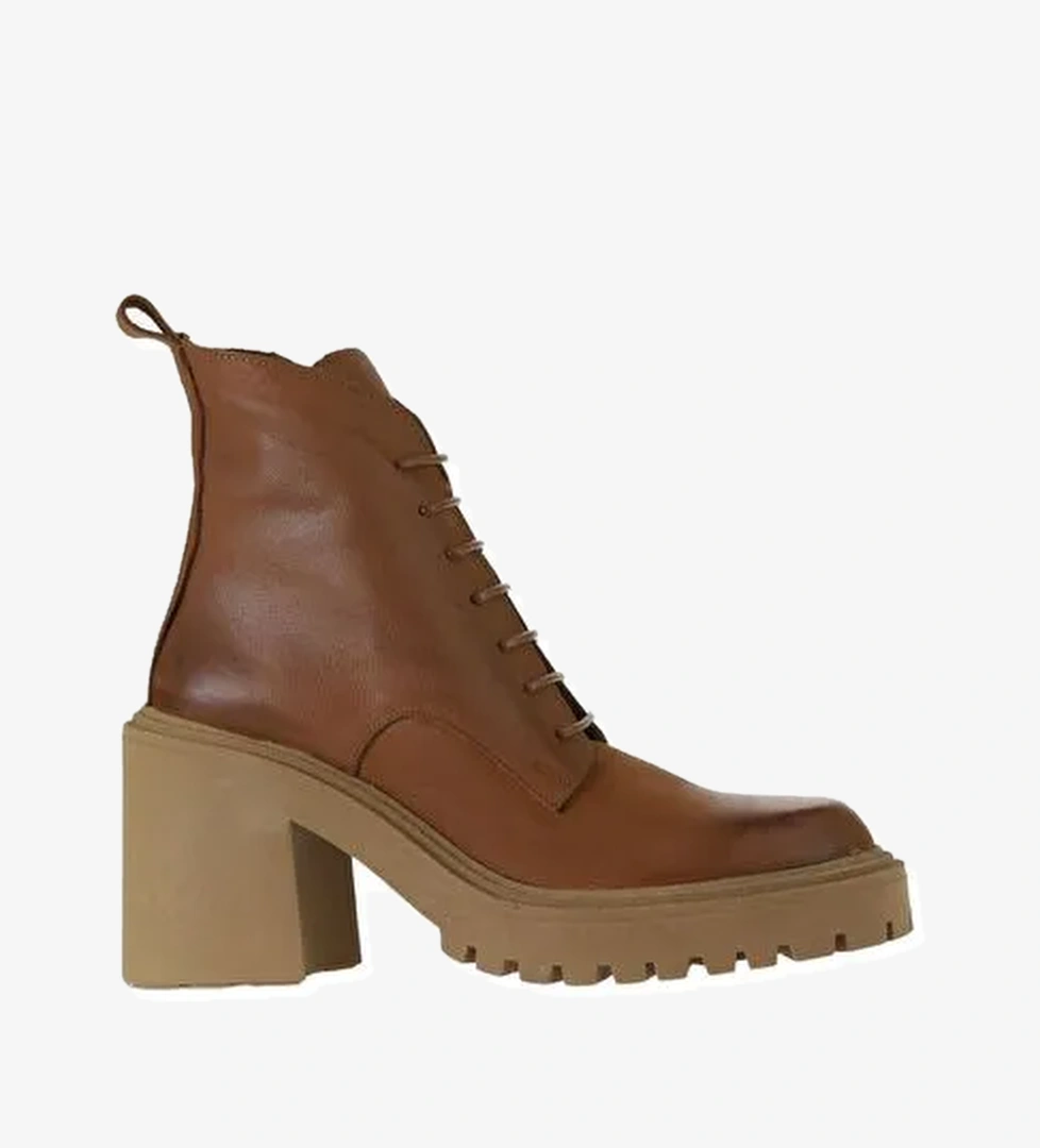 Bueno Shoes Taba Deri Kadın Topuklu Bot 01wv5401 - Görsel 1