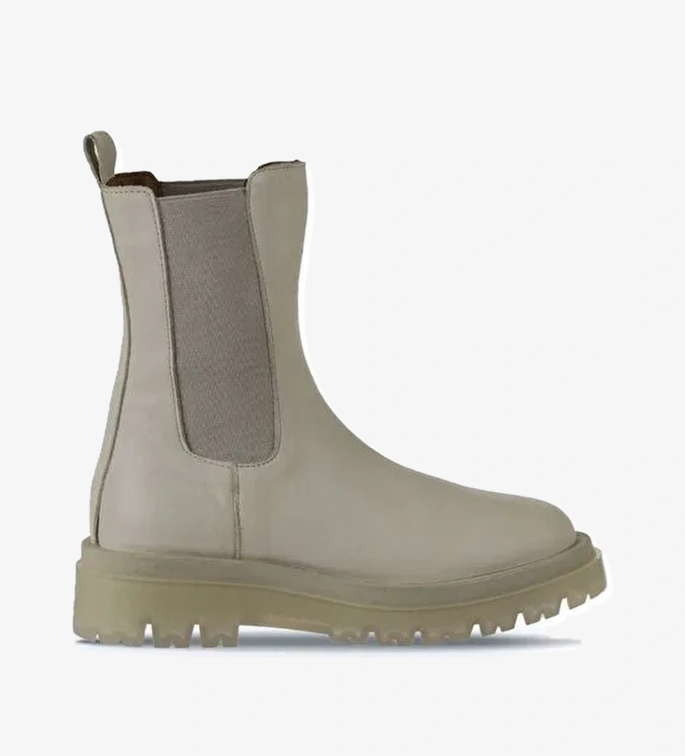 Bueno Shoes Bej Deri Kadın Dolgu Topuklu Bot 01wv1510 - Görsel 1