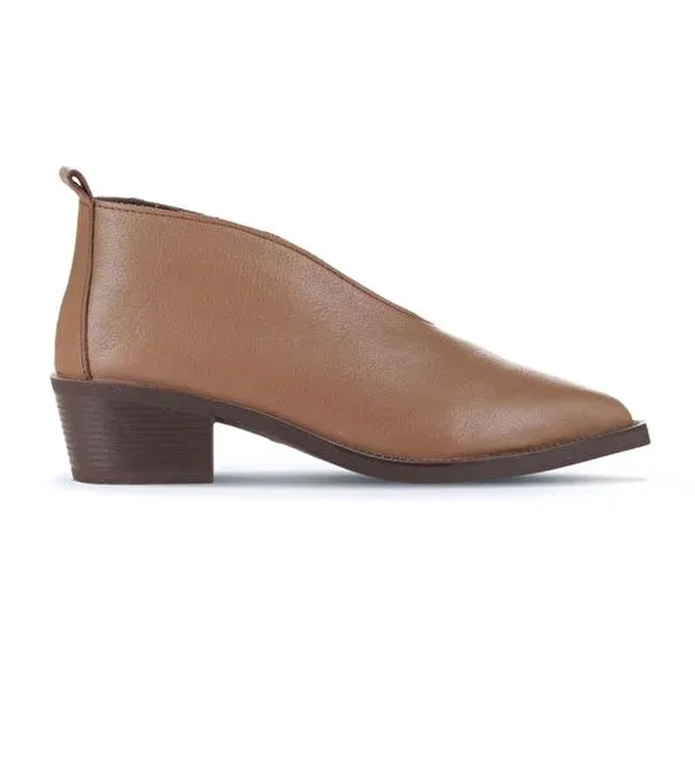 Bueno Shoes Kahverengi Deri Kadın Topuklu Bot 01wd4004 - Görsel 1