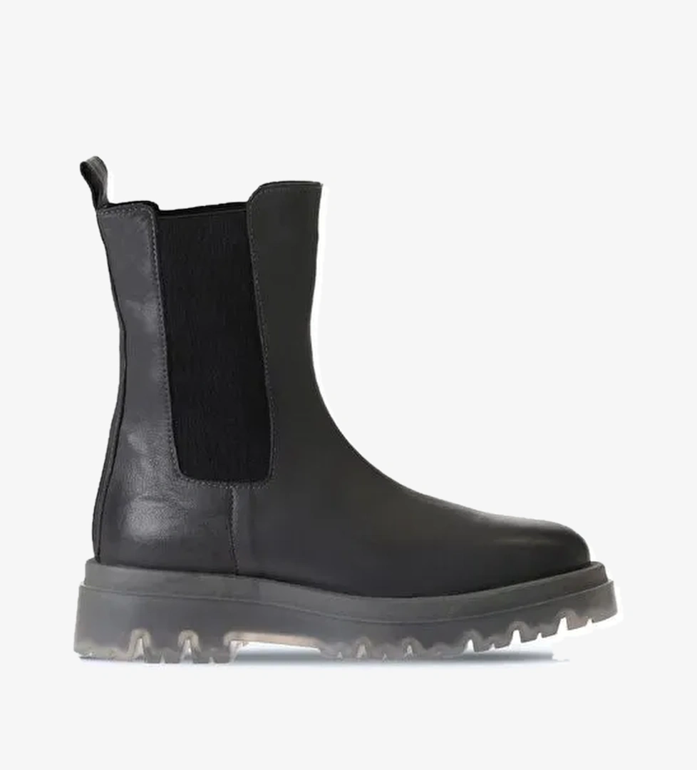 Bueno Shoes Gri Deri Kadın Dolgu Topuklu Bot 01wv1510 - Görsel 1