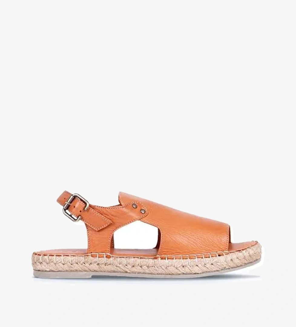Bueno Shoes Taba Deri Kadın Espadril Sandalet 01wq1125 - Görsel 1
