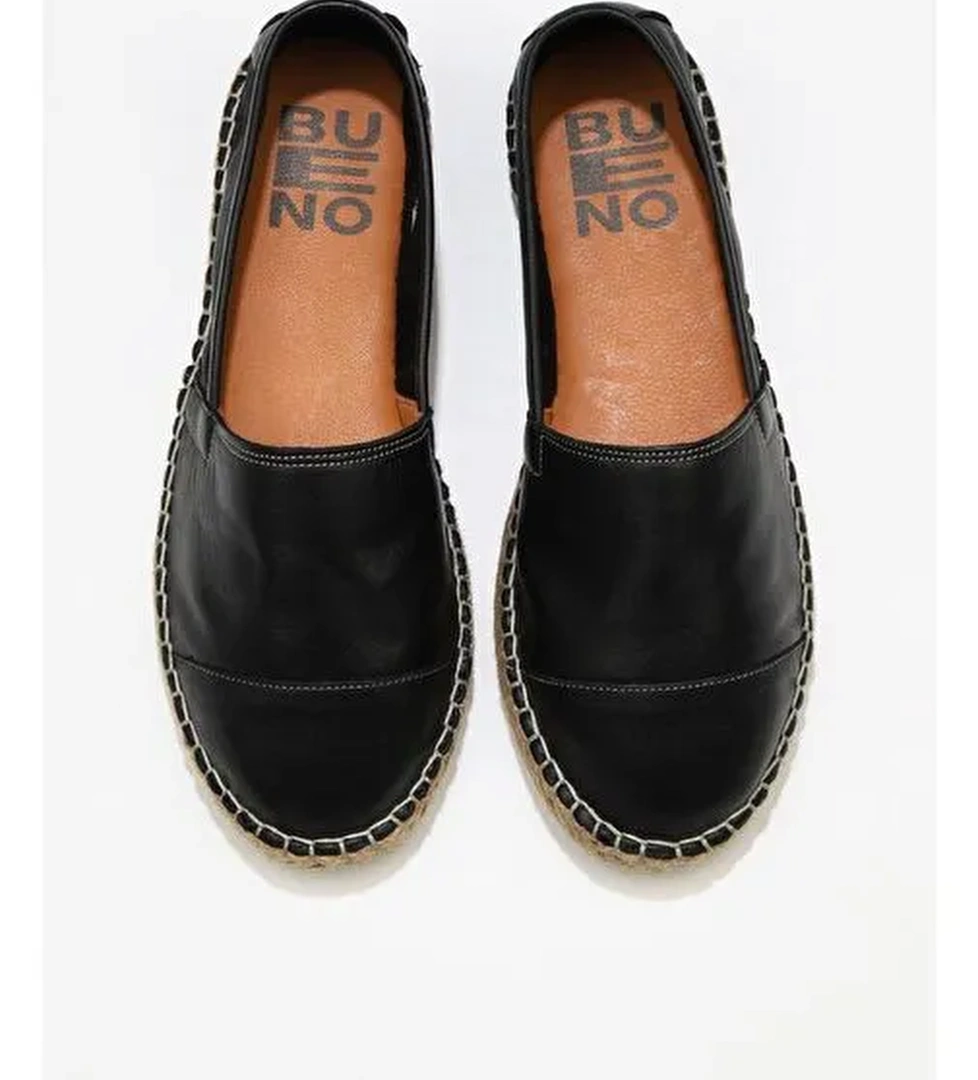 Bueno Shoes Siyah Deri Kadın Espadril Ayakkabı 01wj0300 - Görsel 1