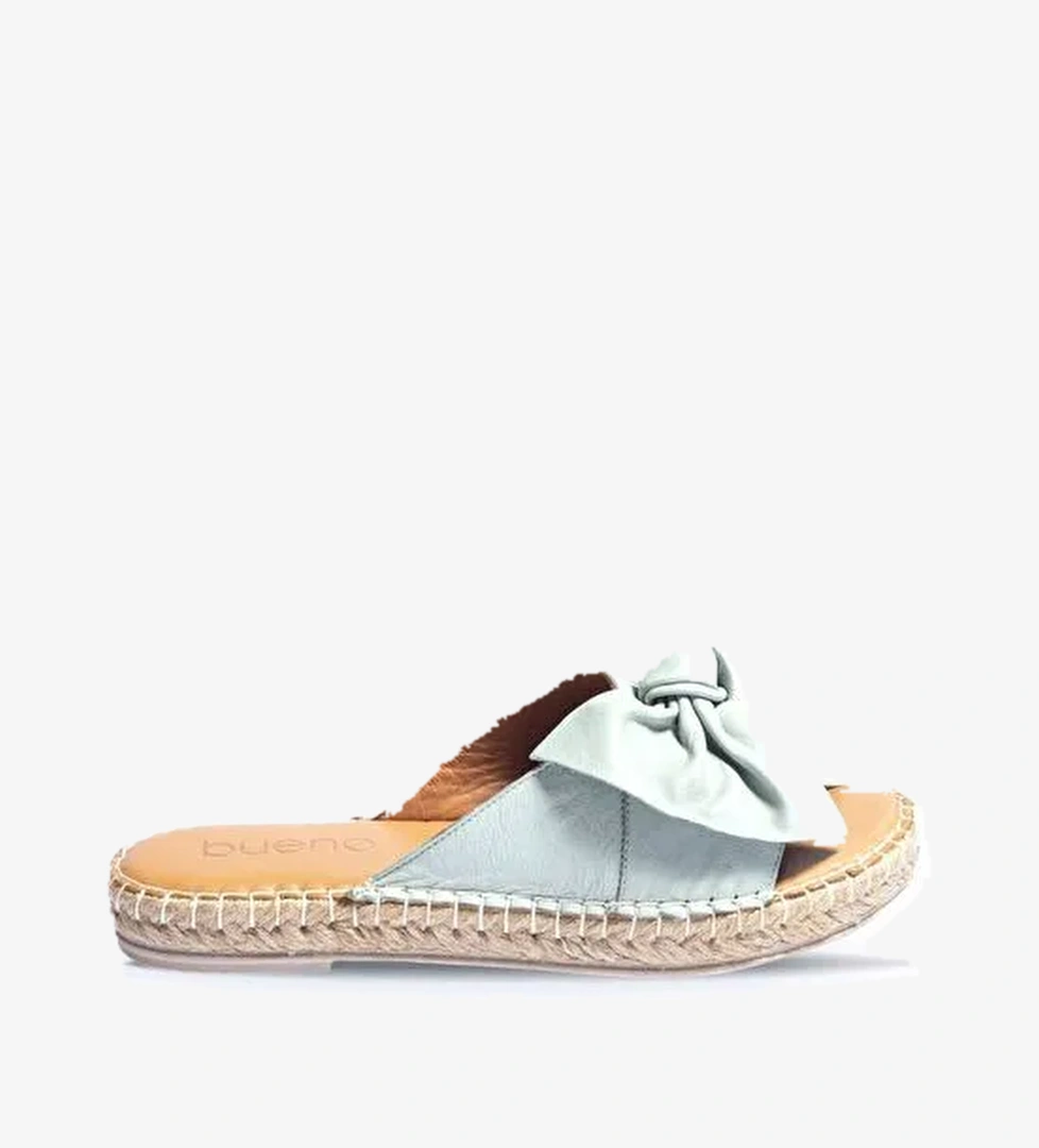 Bueno Shoes Mavi Deri Kadın Espadril Terlik 01wl4605 - Görsel 1