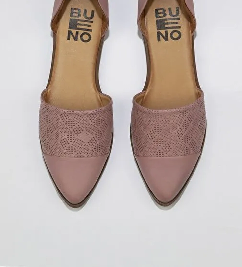 Bueno Shoes Gül Kurusu Deri Kadın Düz Babet 01wn0101 - Görsel 1