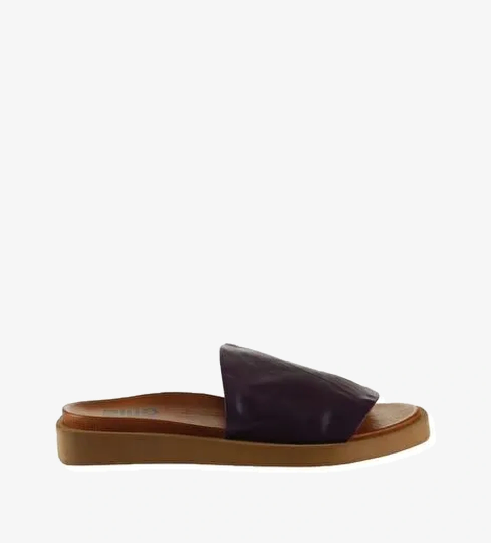 Bueno Shoes Mor Deri Kadın Düz Terlik 01wq9103 - Görsel 1