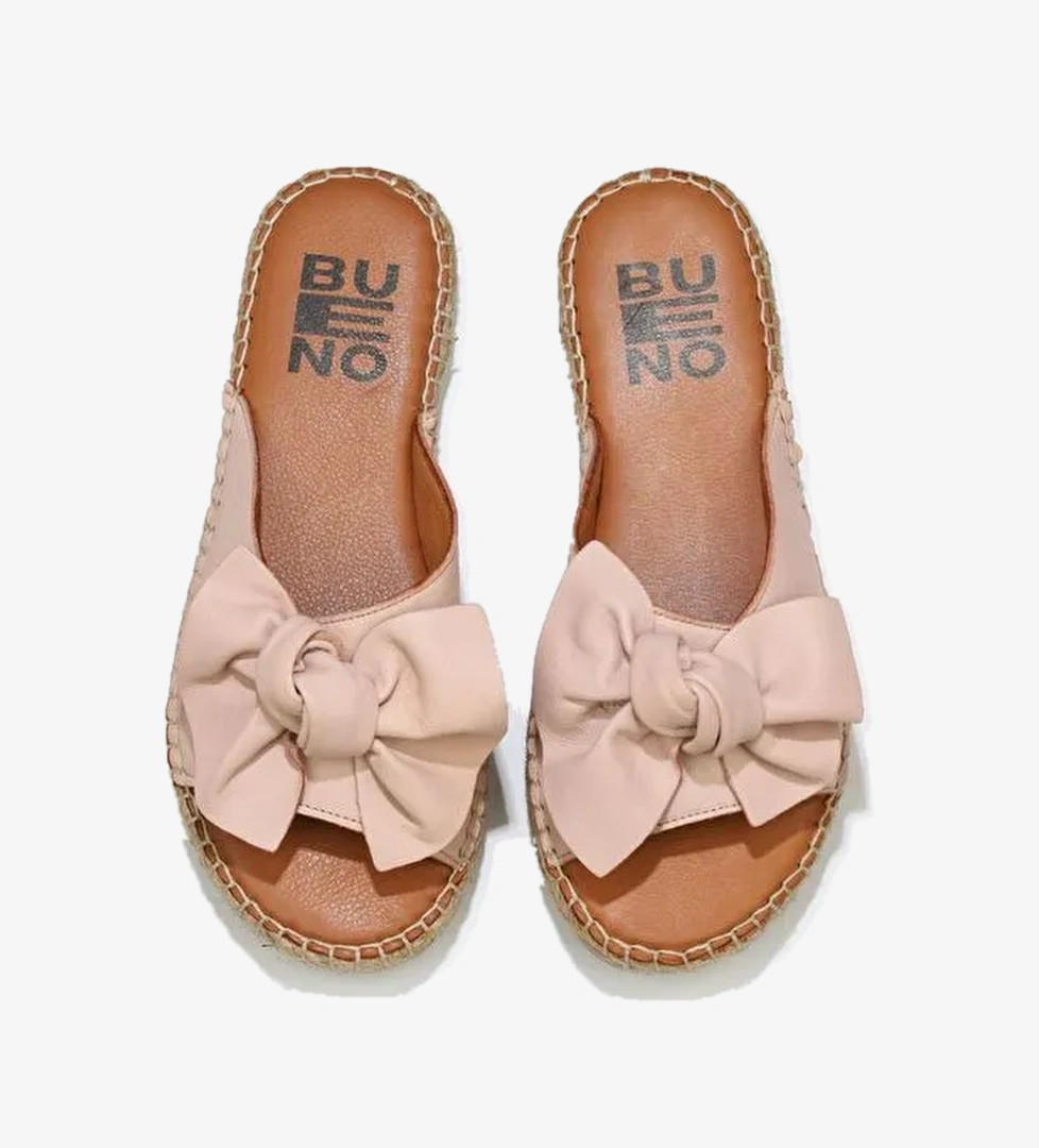 Bueno Shoes Pembe Deri Kadın Espadril Terlik 01wl4605 - Görsel 1