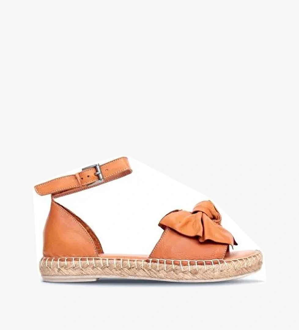 Bueno Shoes Taba Deri Kadın Espadril Sandalet 01wn3008 - Görsel 1