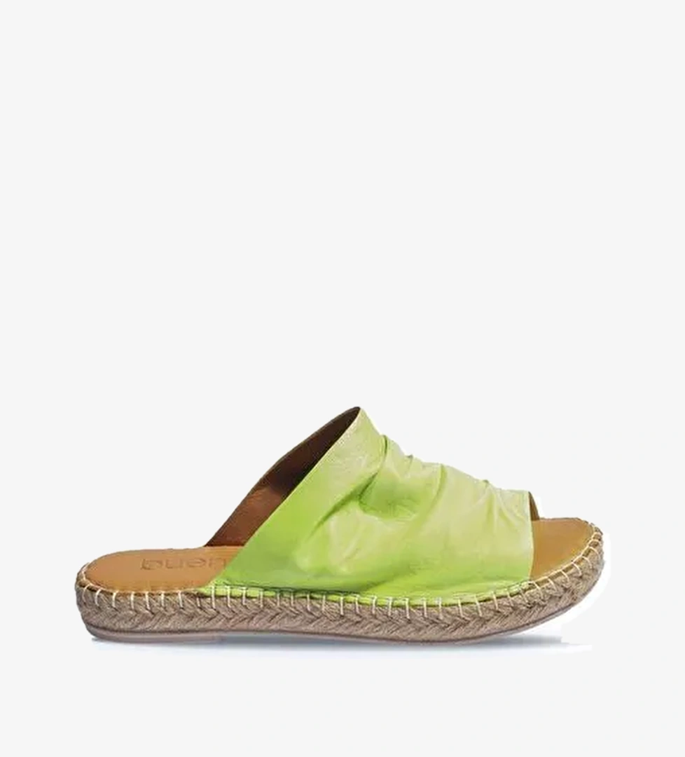 Bueno Shoes Yeşil Deri Kadın Espadril Terlik 01wl4617 - Görsel 1