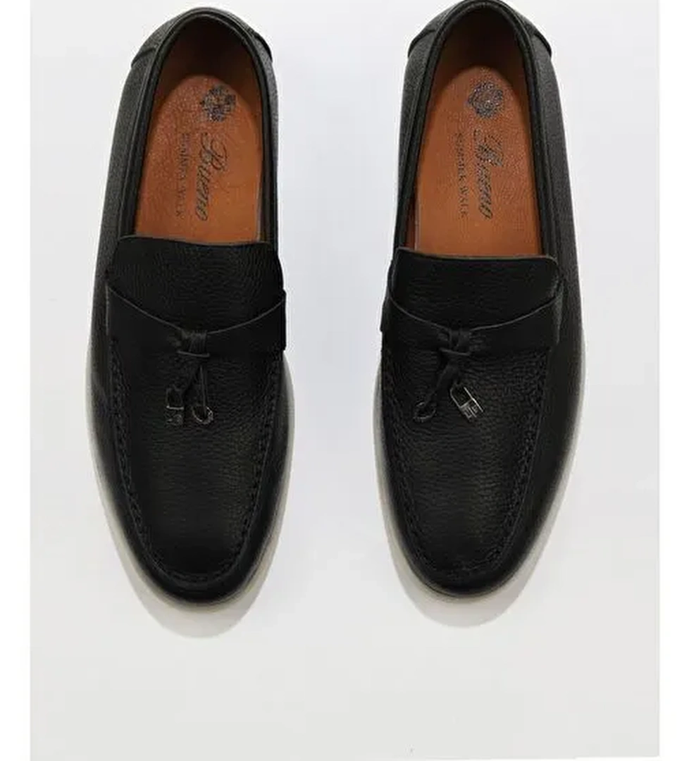 Bueno Shoes Siyah Flotter Deri Erkek Loafer 05ms101 - Görsel 1