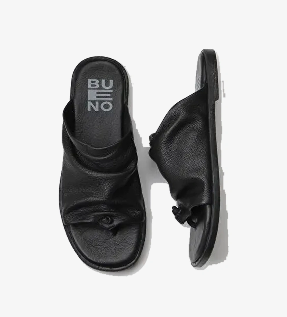 Bueno Shoes Siyah Deri Kadın Parmak Arası Terlik 01wy2003 - Görsel 1