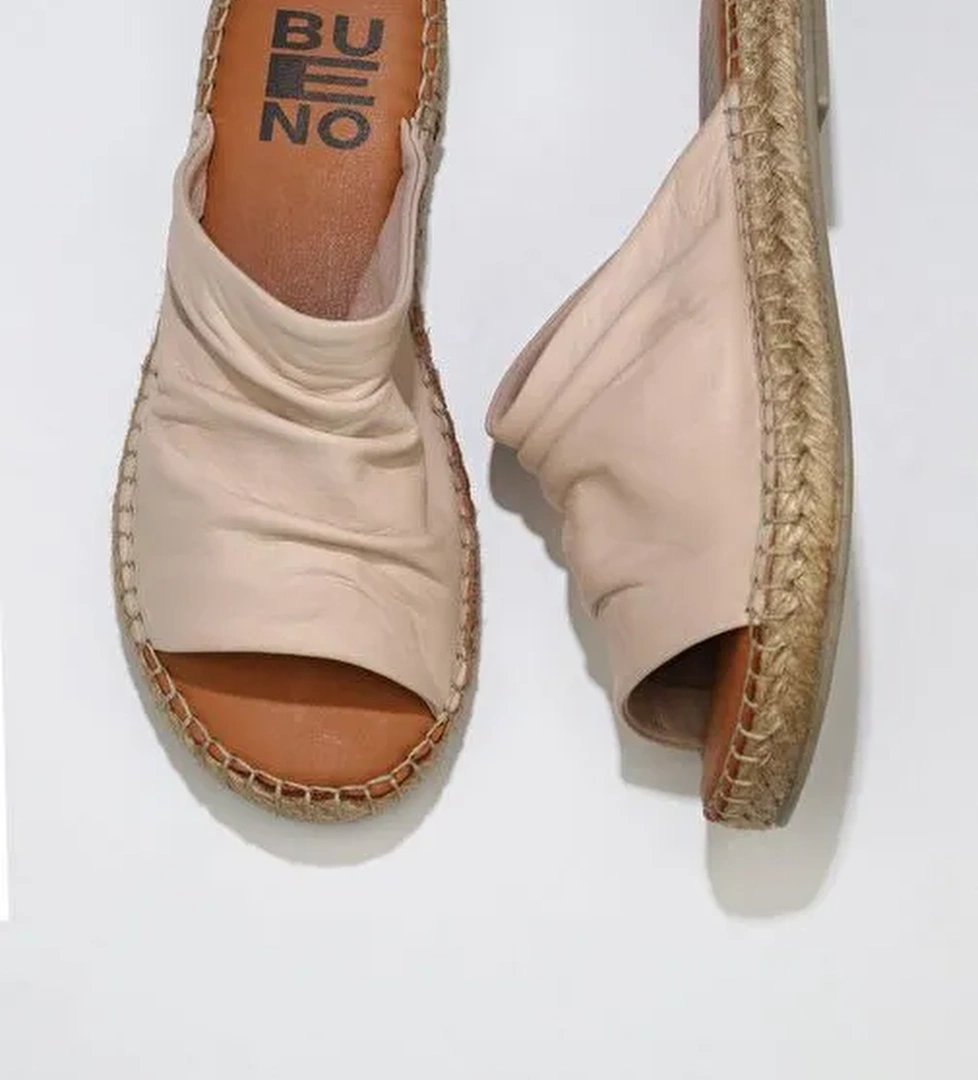 Bueno Shoes Pembe Deri Kadın Espadril Terlik 01wl4617 - Görsel 1