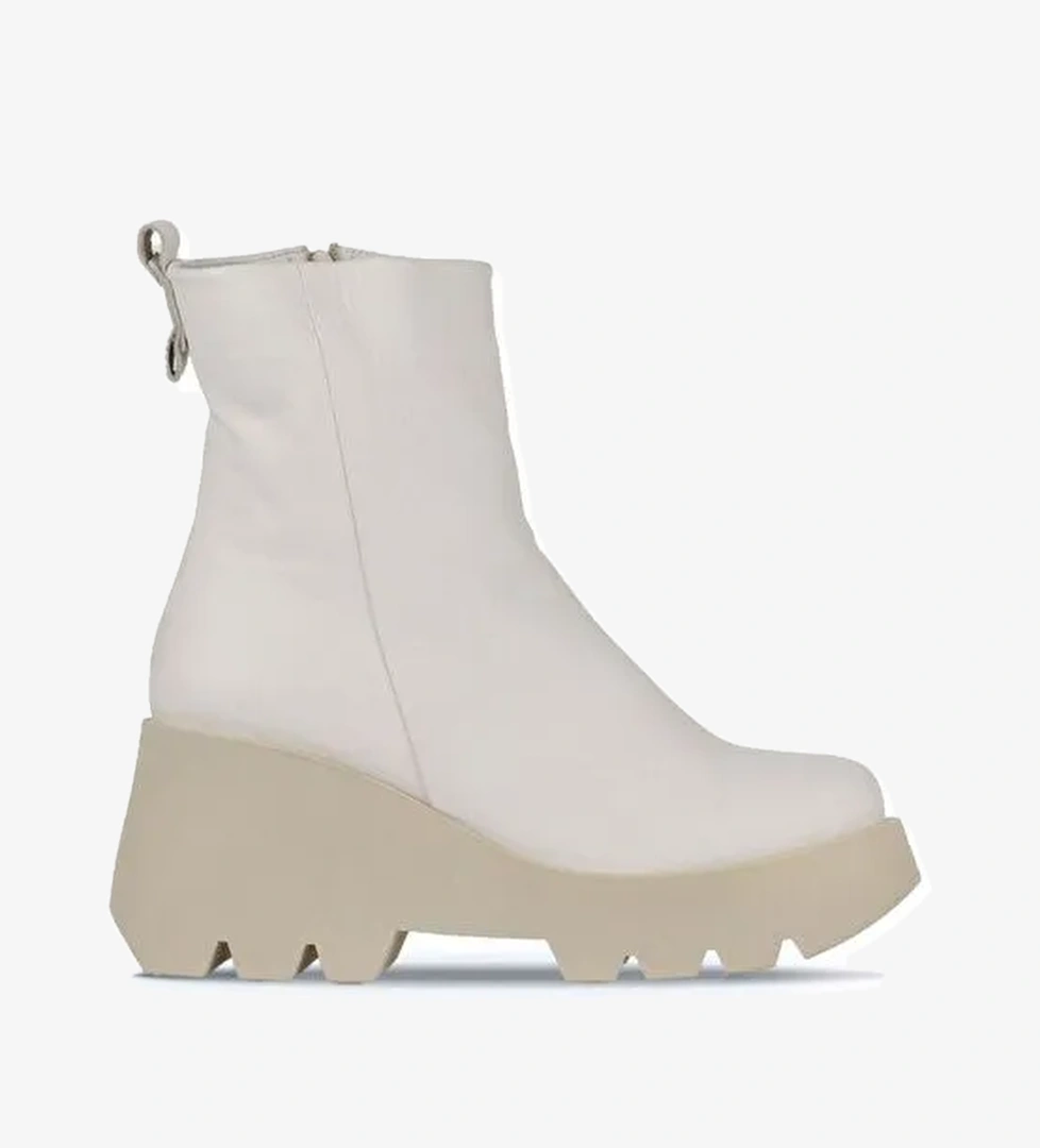 Bueno Shoes Bej Deri Kadın Dolgu Topuklu Bot 01wz8404 - Görsel 1