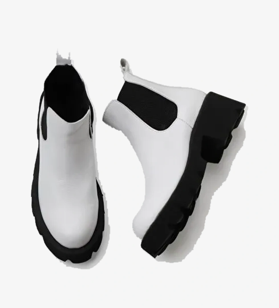 Bueno Shoes Beyaz Flotter Deri Kadın Topuklu Bot 01wt1705 - Görsel 1