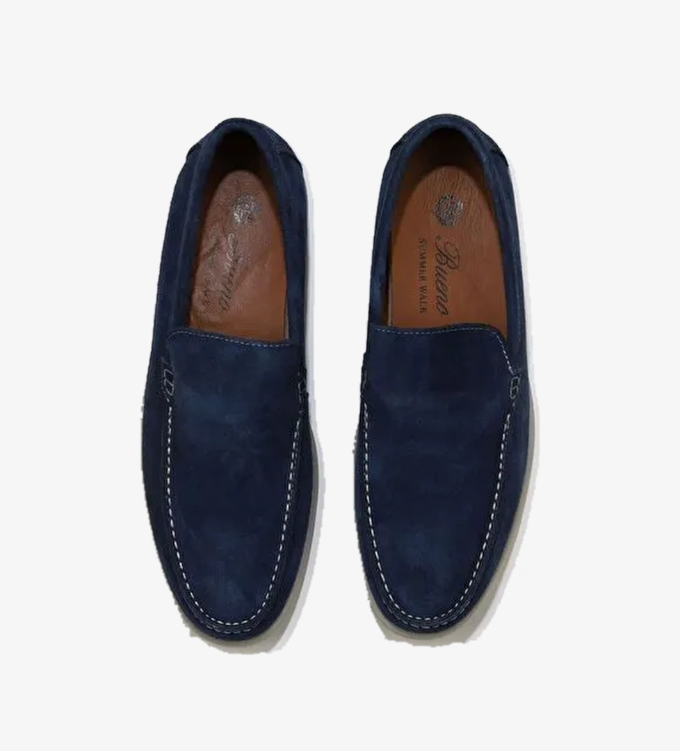 Bueno Shoes Mavi Süet Erkek Loafer 05ms102 - Görsel 1