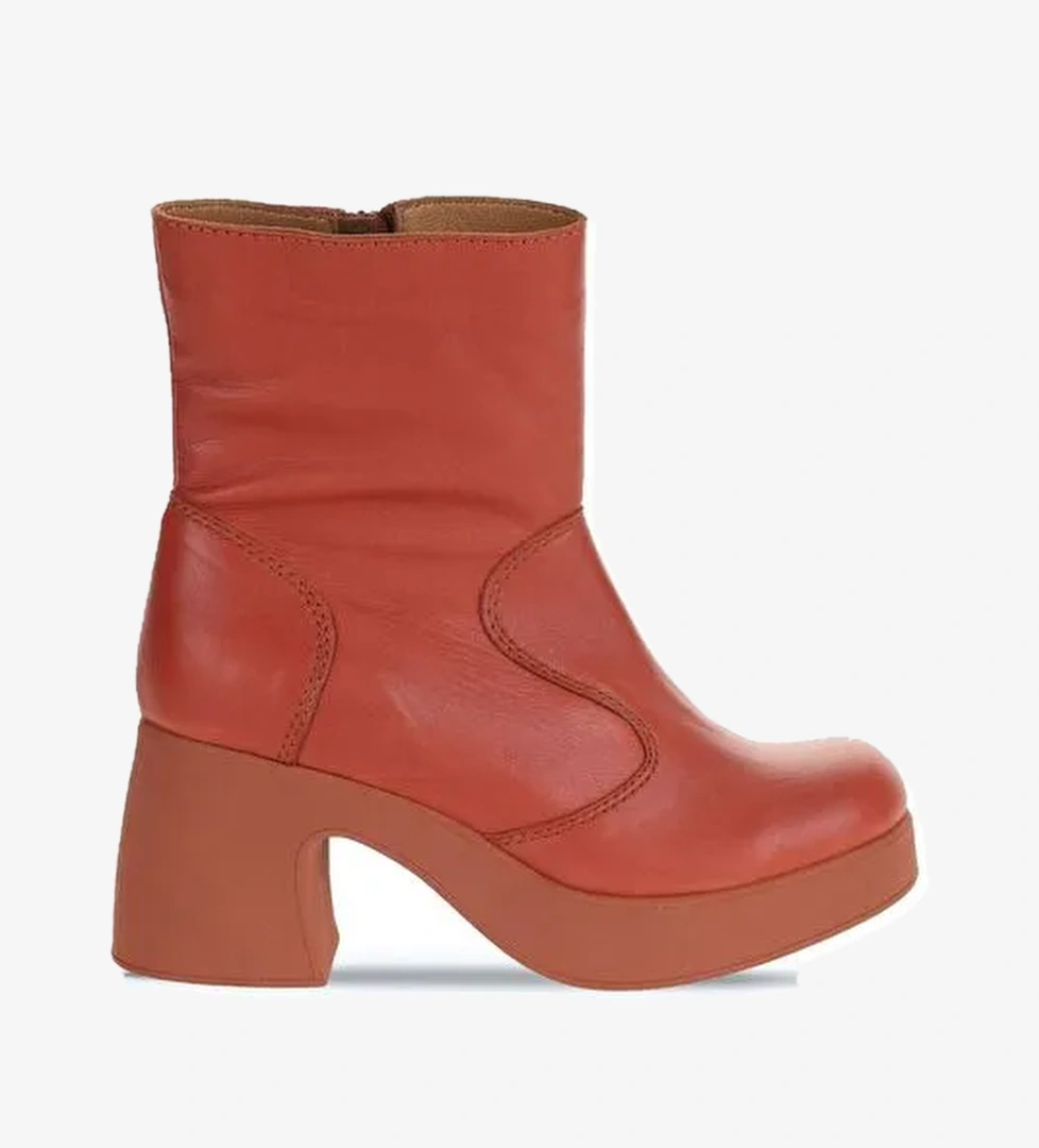 Bueno Shoes Kiremit Deri Kadın Topuklu Bot 01wz7000 - Görsel 1