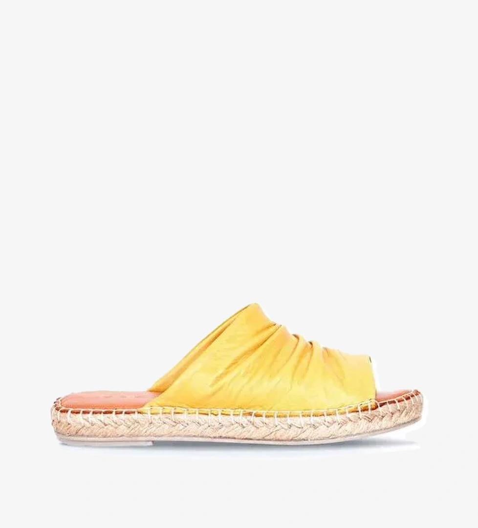 Bueno Shoes Sarı Deri Kadın Espadril Terlik 01wl4617 - Görsel 1