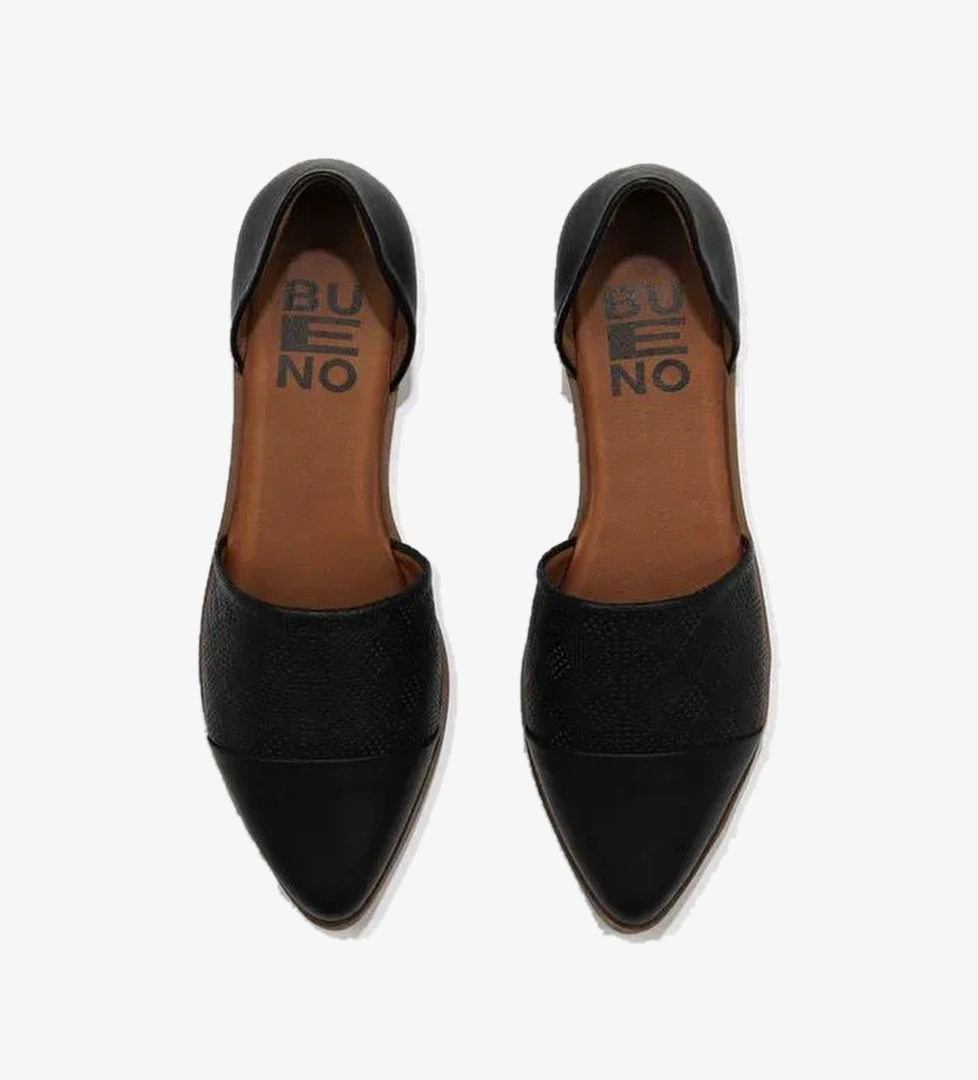 Bueno Shoes Siyah Deri Kadın Düz Babet 01wn0101 - Görsel 1