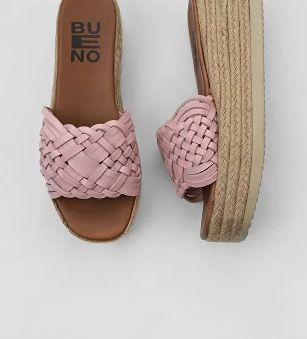 Bueno Shoes Pudra Deri Kadın Espadril Terlik 01wu6118 - Görsel 1