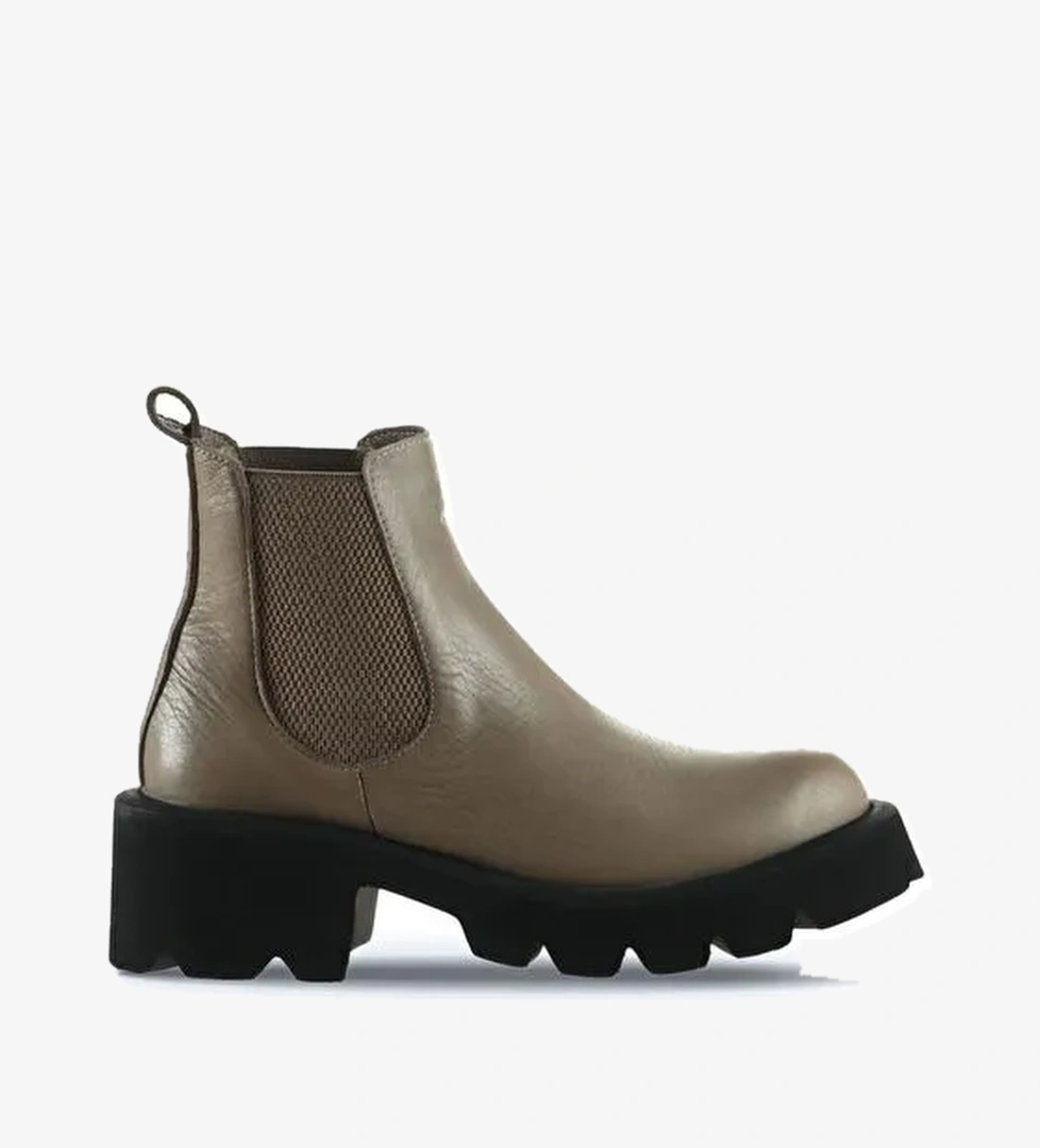 Bueno Shoes Gri Flotter Deri Kadın Topuklu Bot 01wt1705 - Görsel 1